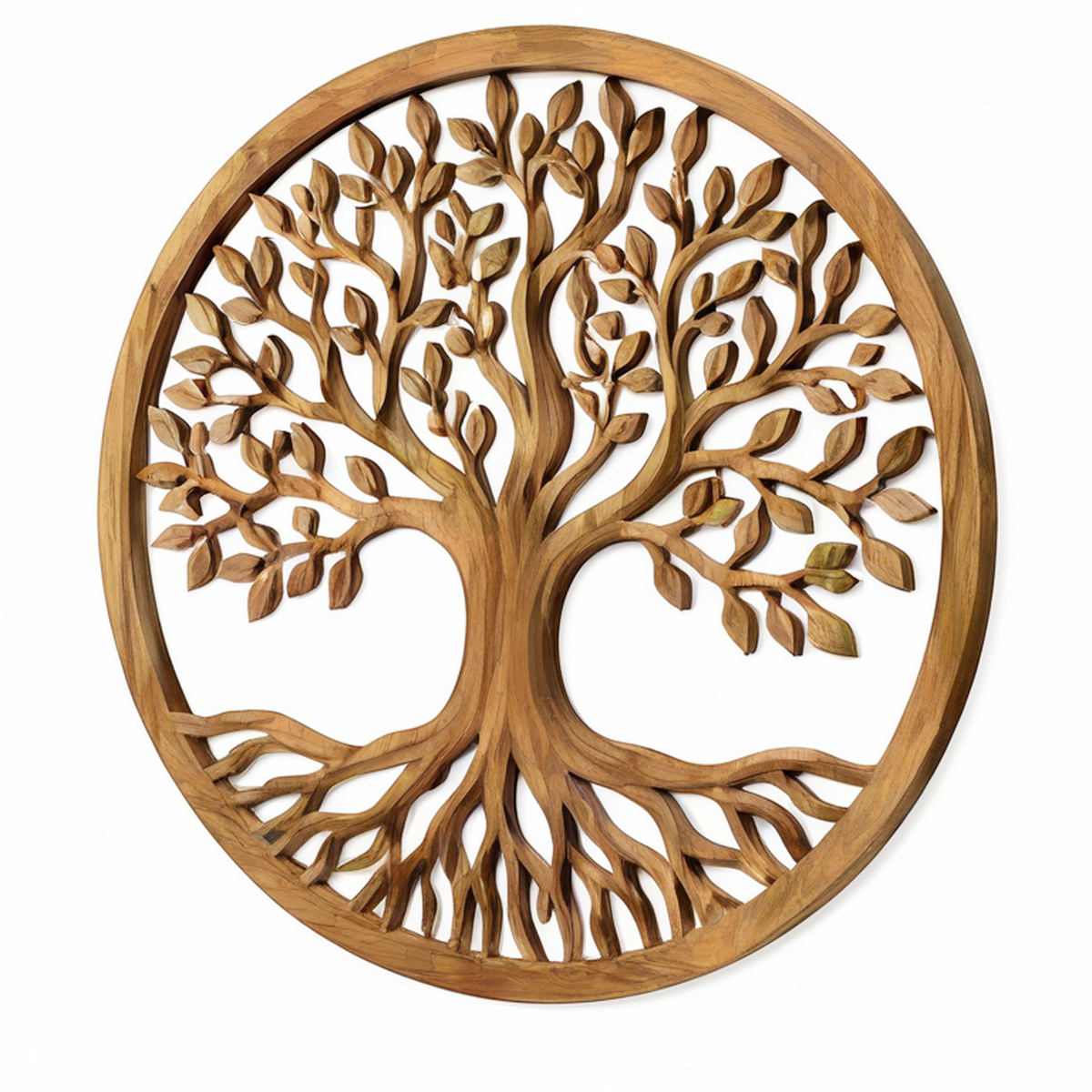 Décoration murale arbre 60 cm en bois marron sculpté style naturel