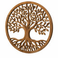 Décoration murale arbre 60 cm en bois marron sculpté style naturel