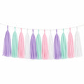 Guirlande décorative à pampilles en papier de soie 300 cm rose vert menthe violet blanc pour fête