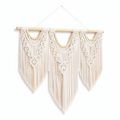 Tenture murale 100 x 90 cm en coton écru style macramé décoratif