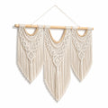 Tenture murale 100 x 90 cm en coton écru style macramé décoratif
