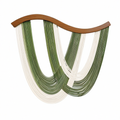 Décoration murale tissée 90 cm x 100 cm en corde de coton vert crème avec support en bois style bohème