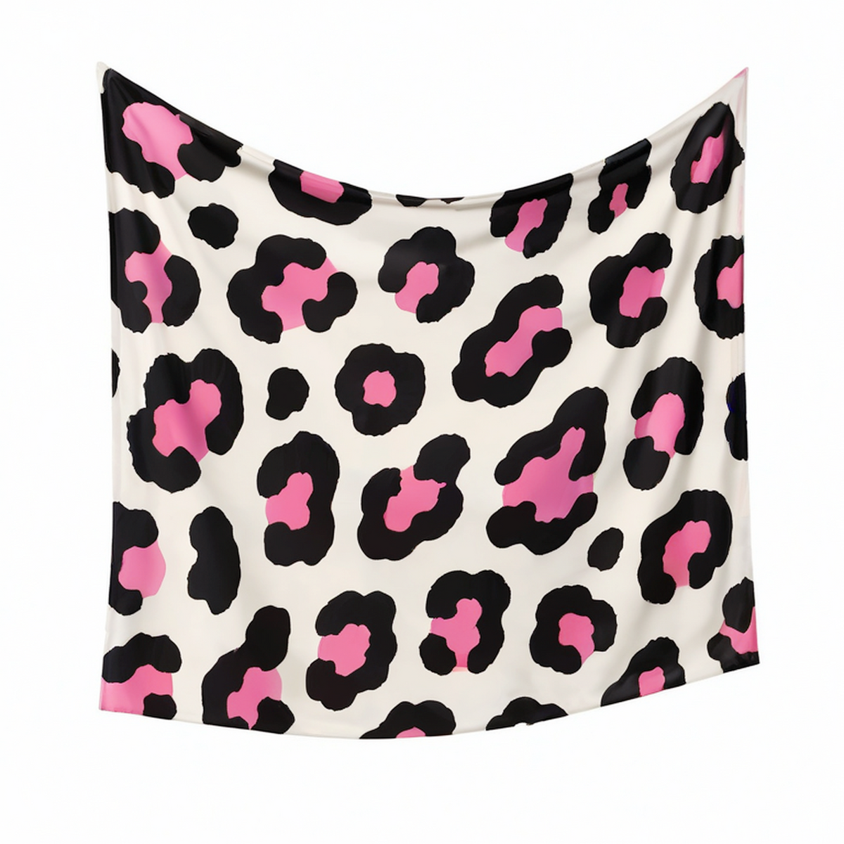 Tenture murale 150 x 130 cm en tissu motif léopard rose noir et blanc - décoration intérieure