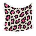 Tenture murale 150 x 130 cm en tissu motif léopard rose noir et blanc - décoration intérieure